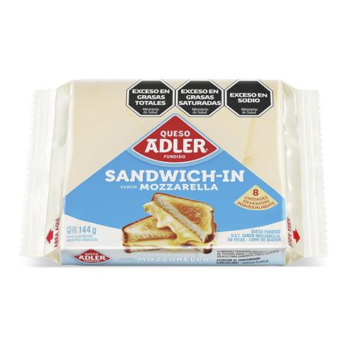 Queso Fundido Adler Sandwich-In Sabor Mozzarella 144g