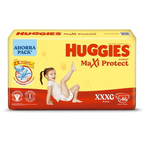 Pañales Desechables Huggies MaXi Protect Classic XXXG 46 unidades