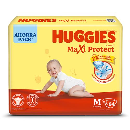 Pañales Huggies Maxi Protect Classic Talle M 64 unidades