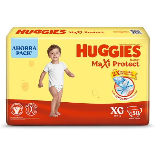 Pañales Huggies Maxi Protect Classic XG 50 unidades