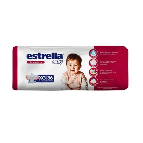 Pañales Estrella baby Premium XG 36 unidades