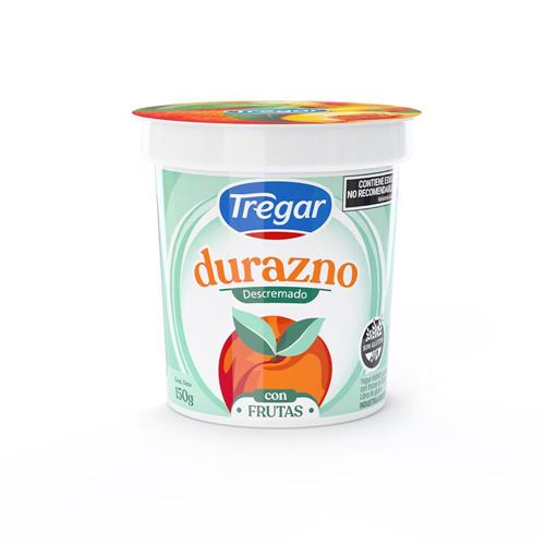 Yogur Tregar Durazno Descremado con Frutas 150g