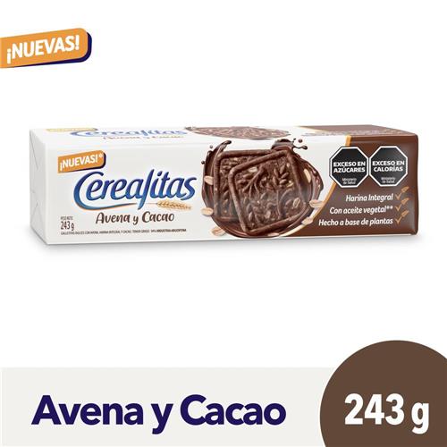Galletitas Cerealitas Avena y Cacao 243g
