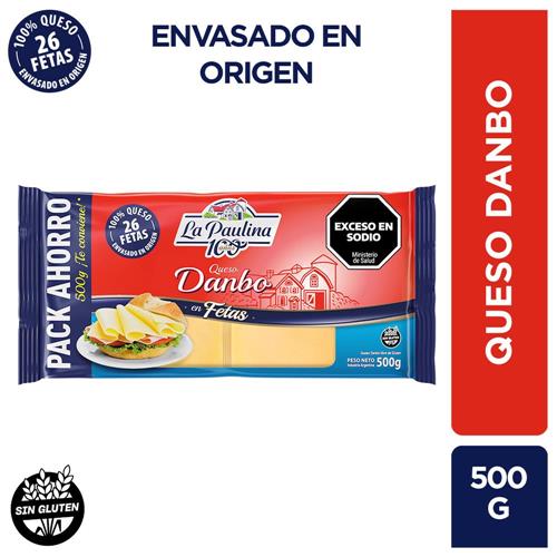 Queso La Paulina Danbo en Fetas Pack Ahorro 500g