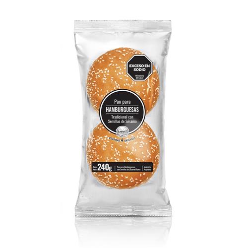 Pan para Hamburguesas Mimago Tradicional con Semillas de Sésamo 240g