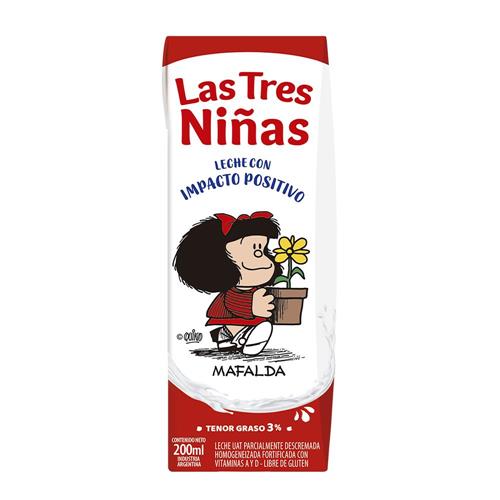 Leche Las Tres Niñas Parcialmente Descremada 200ml