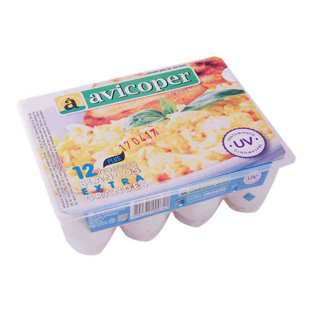 Huevos Blancos Extra Grandes 12 Un