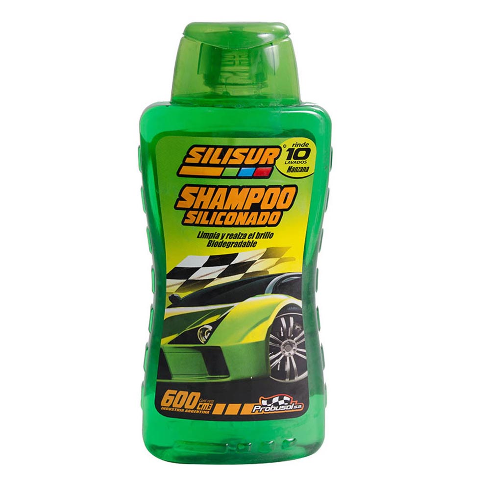 Shampoo Lava Coche Silisur Siliconado Manzana X 600cc