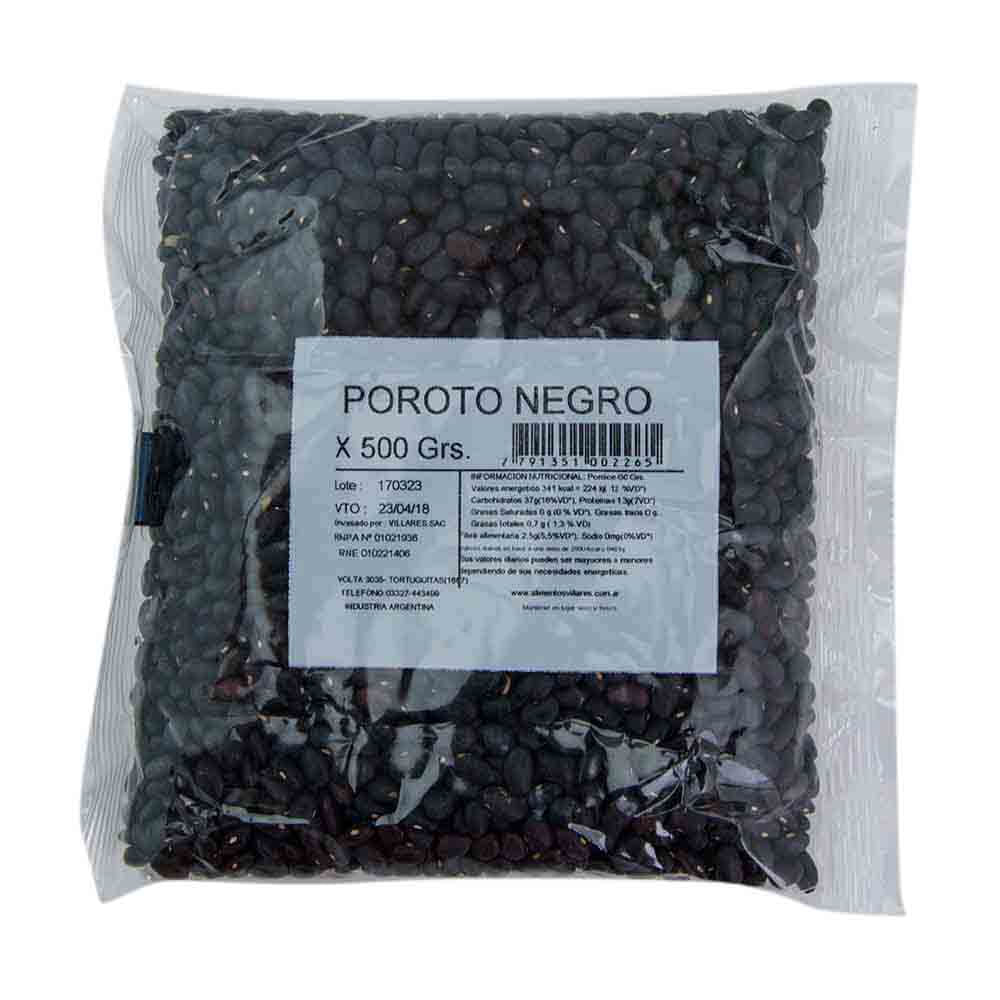 Porotos Negros Bolsa 500 Gr Granel