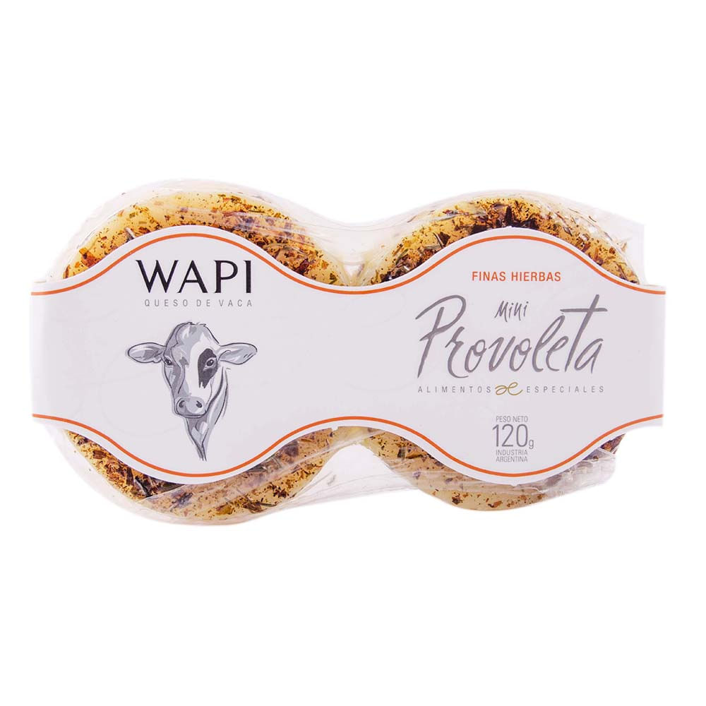 Queso Provoleta Mini sabor Finas Hierbas 0.12 Kg x 1 Un Wapi