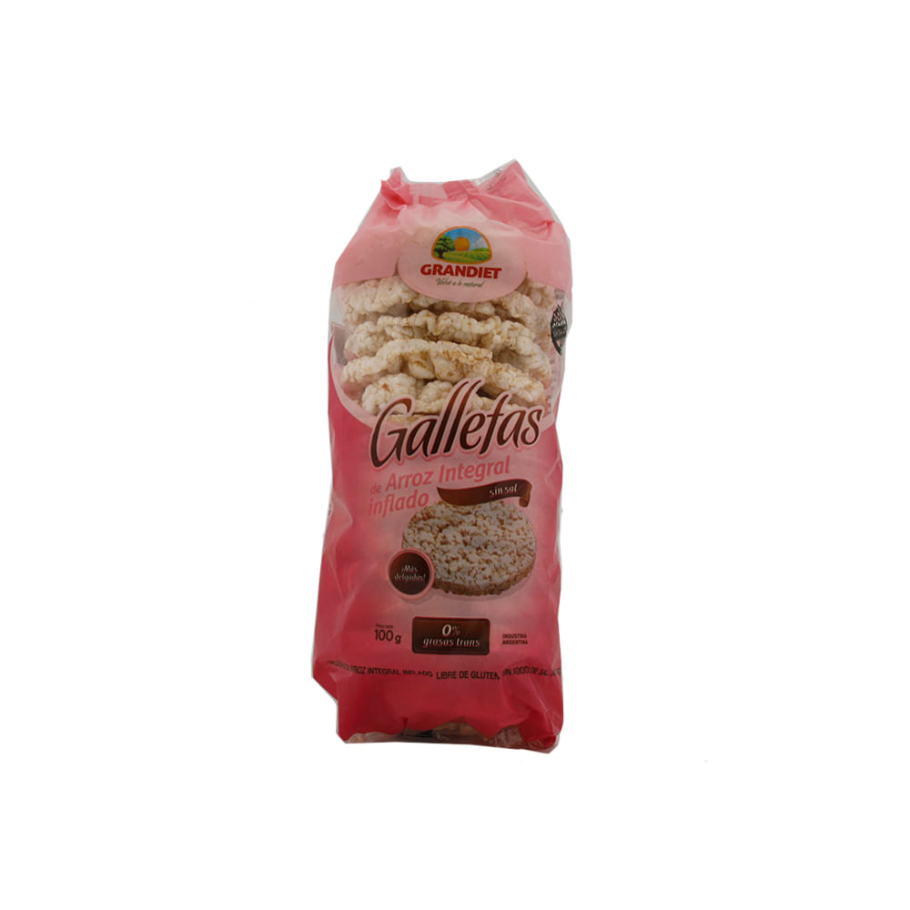 Galletas de Arroz Integral Inflado 100 Grs Grandiet