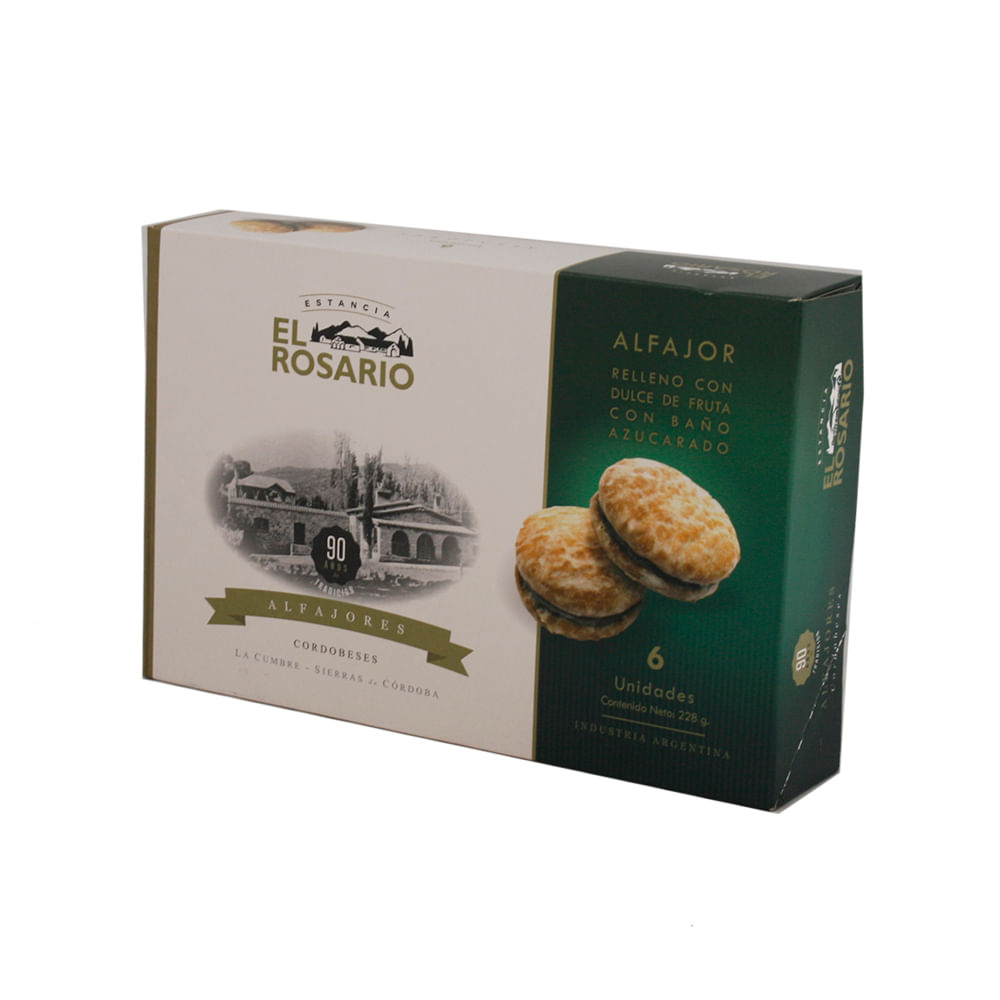 Alfajores Sabor Dulce de Fruta 228 Grs x 6 Un Estancia El Rosario