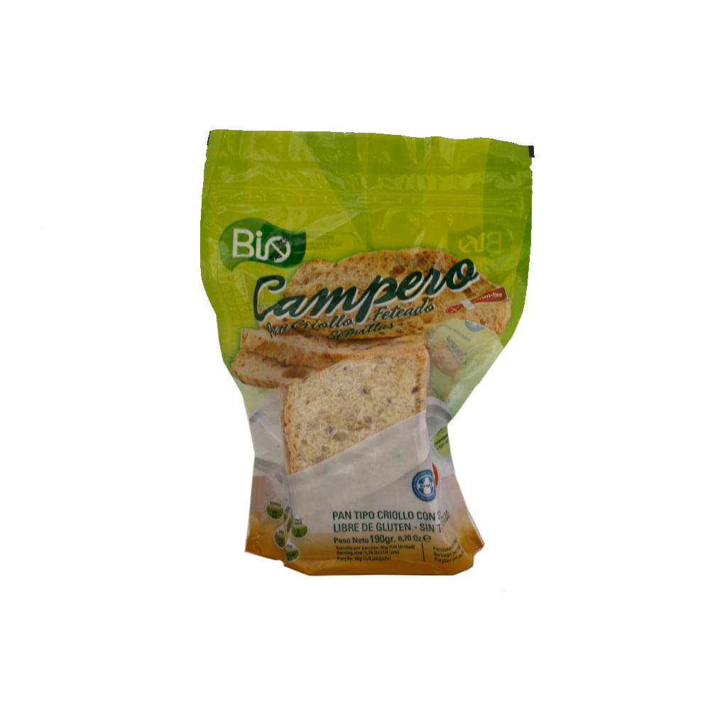 Pan de Campo Campero Feteado con Semillas 190 Grs Bio