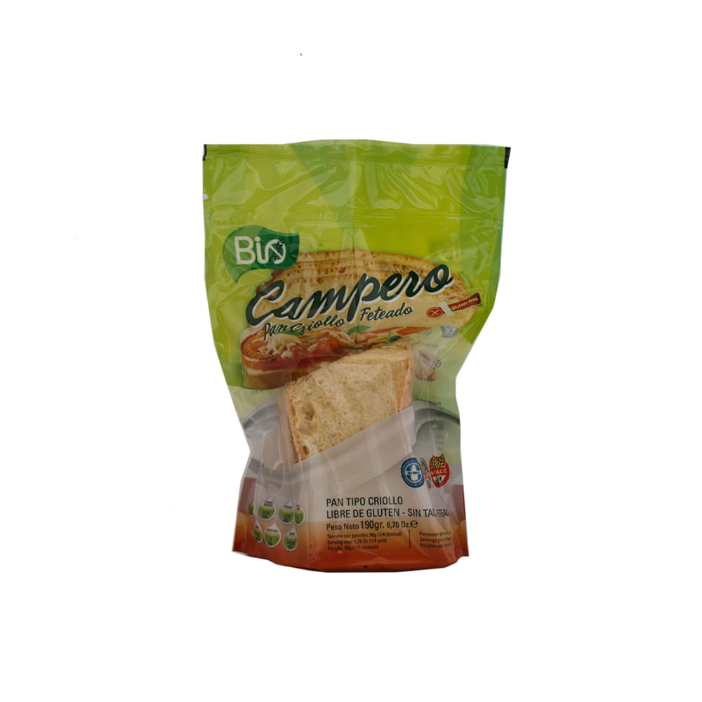 Pan De Campo Campero Libre De Gluten 190 Gr Bio