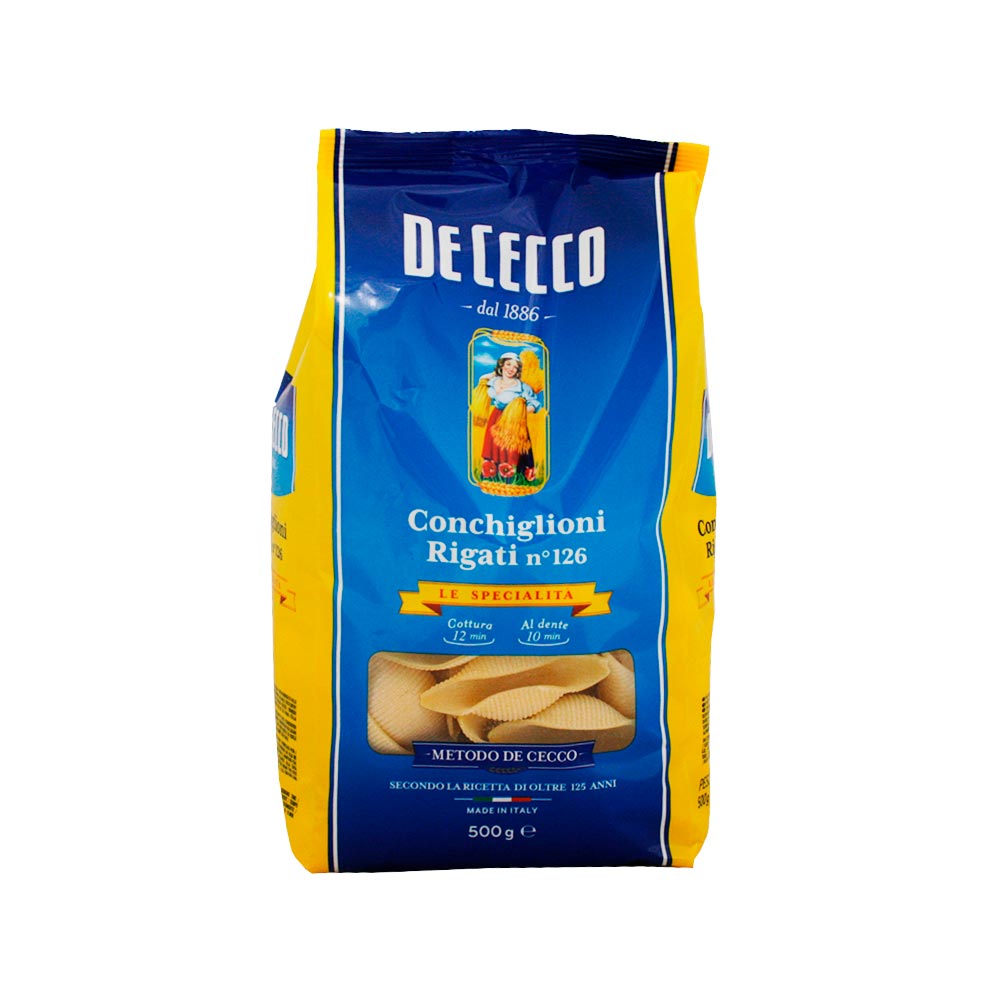 Fideos Conchiglioni Rigati N° 126 500 Grs De Cecco