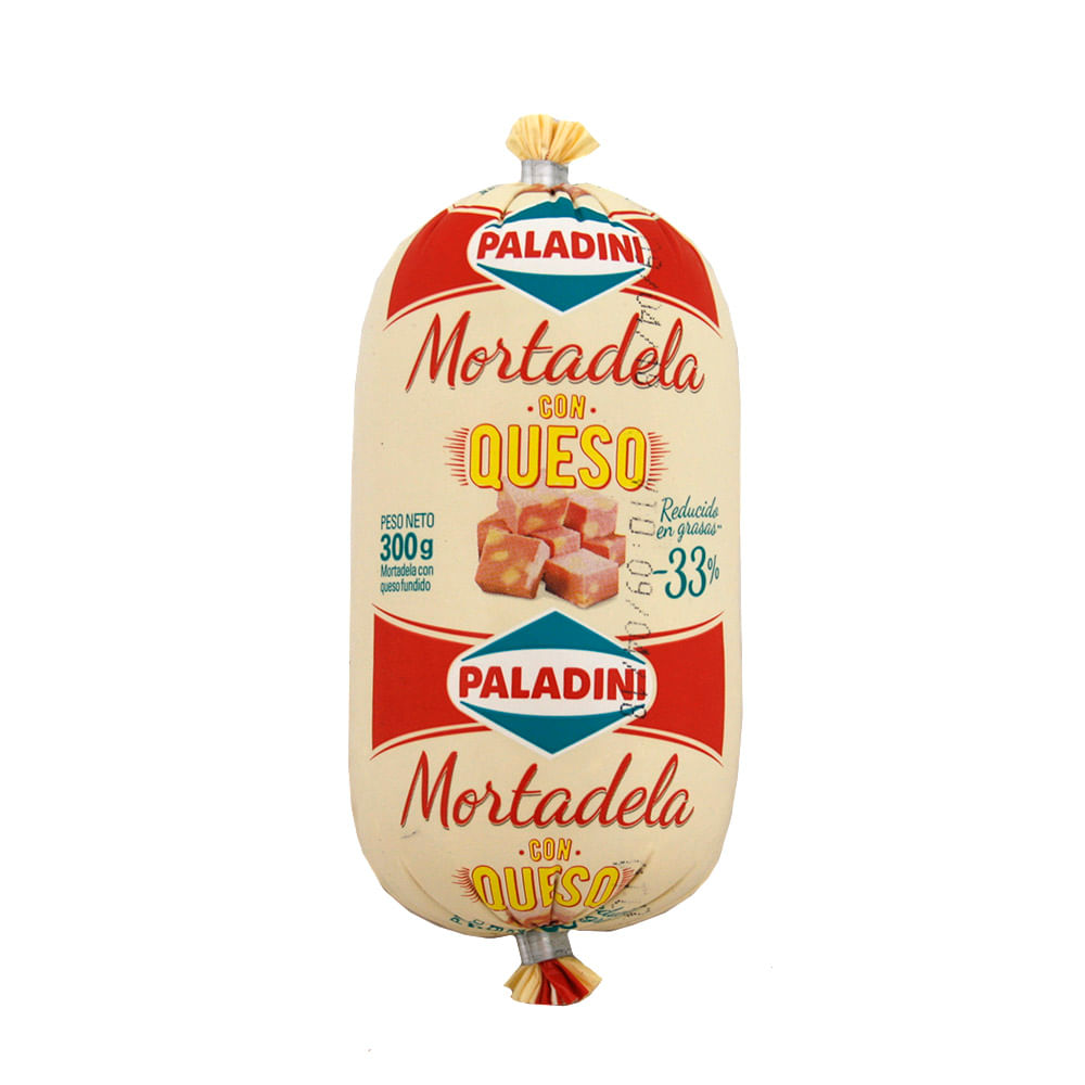 Mortadela Sabor queso reducido en grasas 300 Grs Paladini