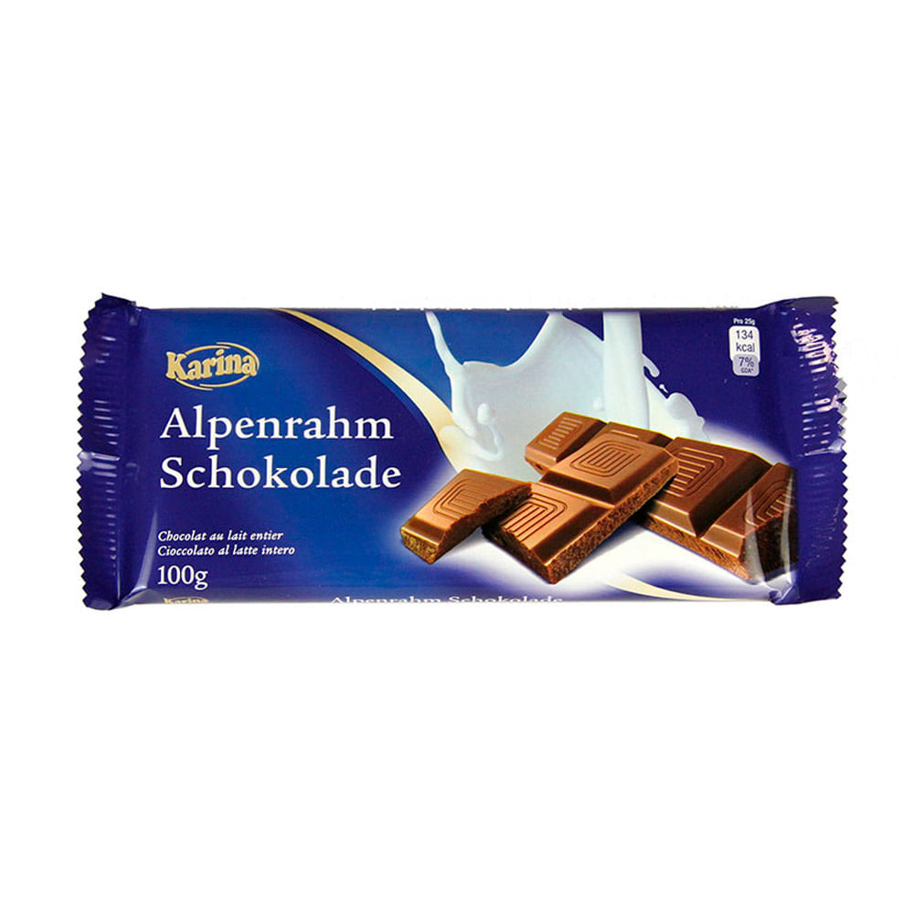 Chocolate Sabor Leche Importado Alemania 100 Grs Karina