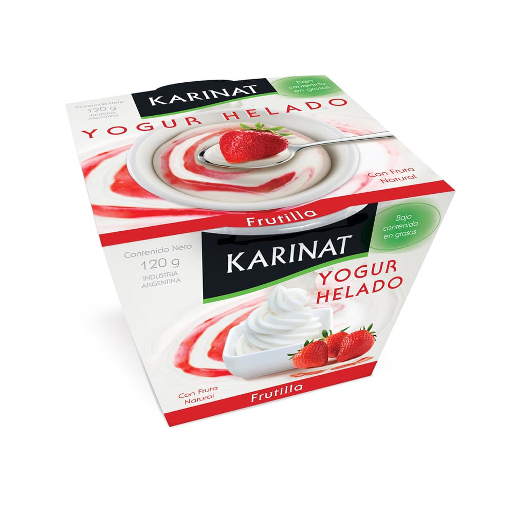Yogur Sabor Frutilla Helado 120 Grs Karinat