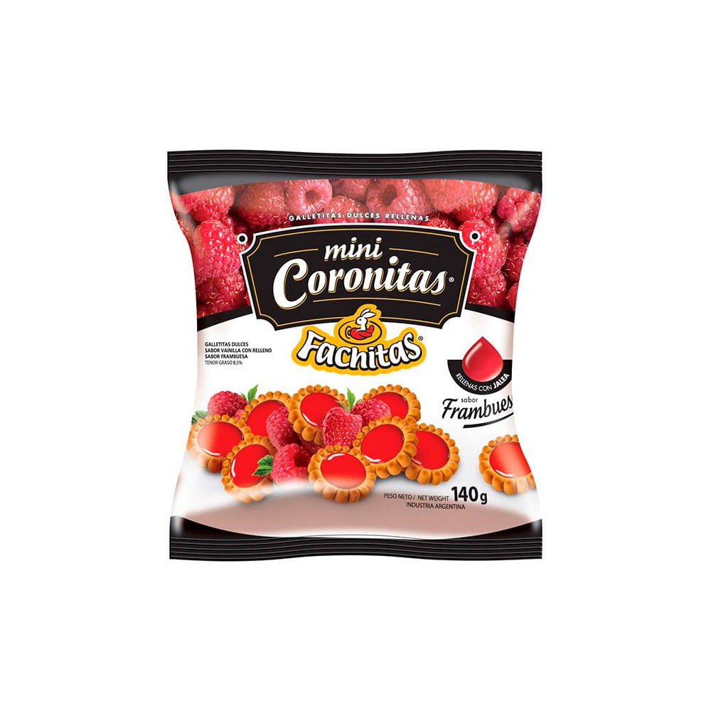 Galletitas Mini Coronitas Sabor Frambuesa 140 Grs Fachitas