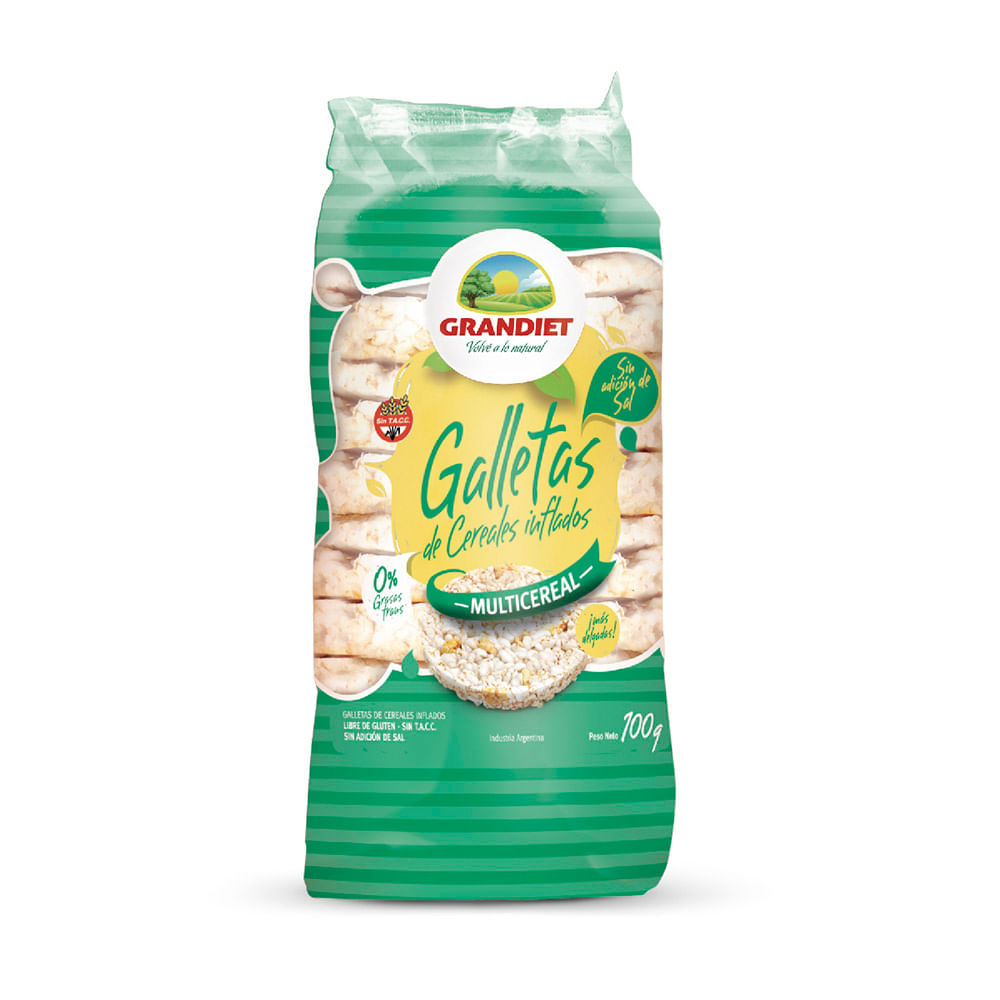 Galletas de Cereales Inflados Multicereal 100 Grs Grandiet