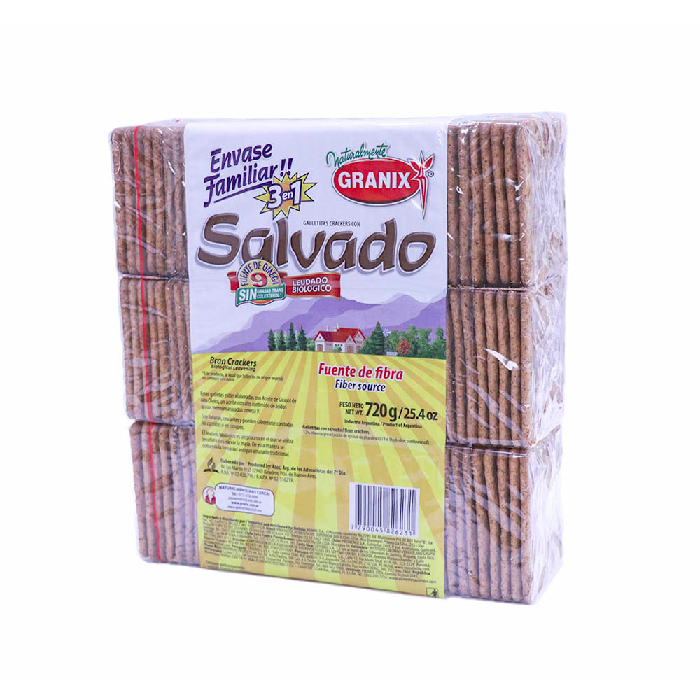 Galletas Secas Sabor Salvado 720 Grs x 3 Un Granix