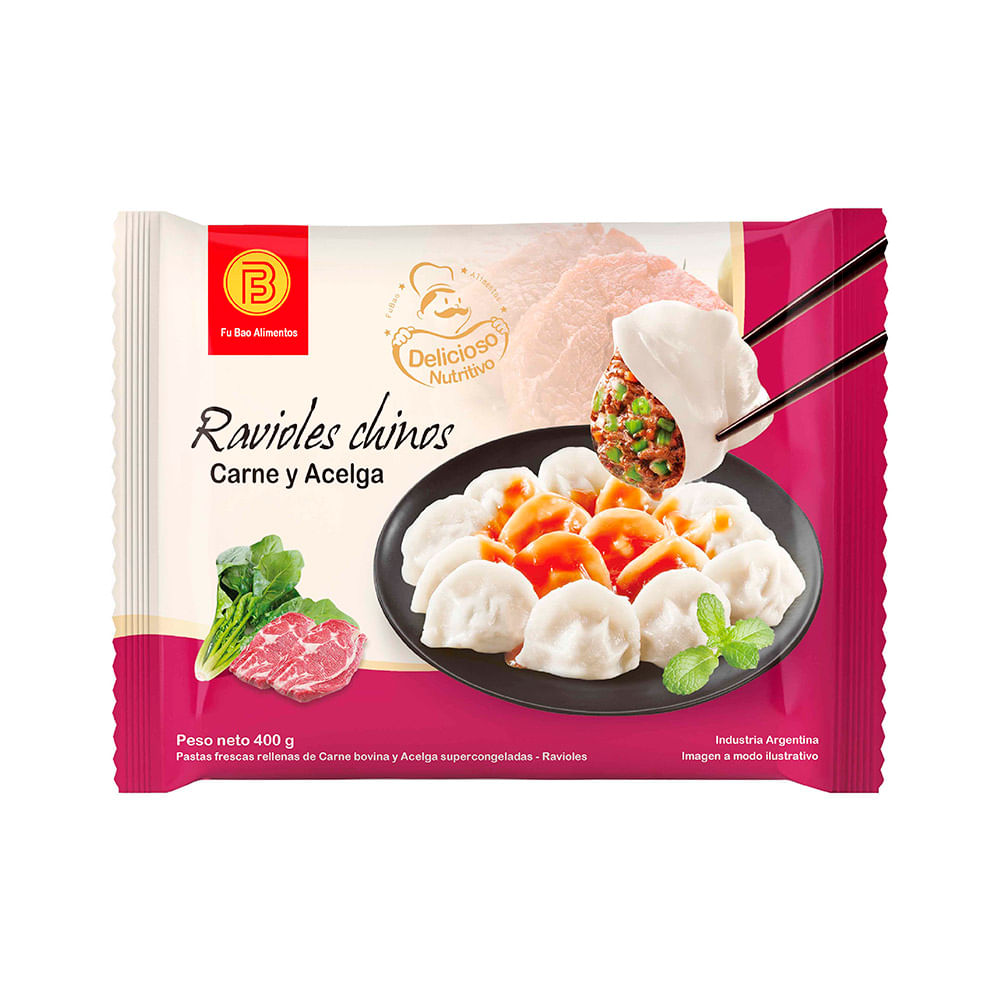 Ravioles de Carne y Acelga Chinos 400 Grs Fu Bao