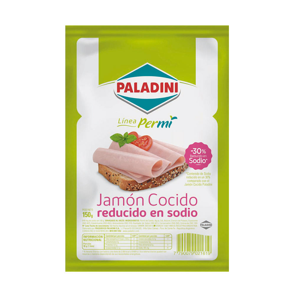 Jamón Cocido Premium Feteado 150 Grs Paladini