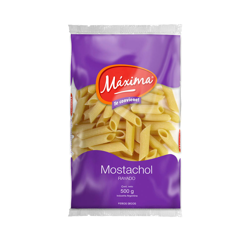 Fideos Mostachol Rayado 500 Grs Maxima