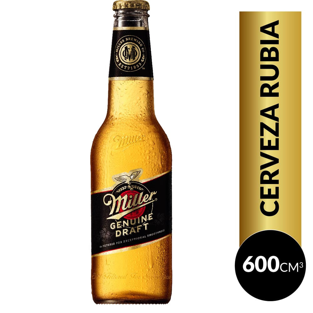 Cerveza Rubia 600 Cc Miller