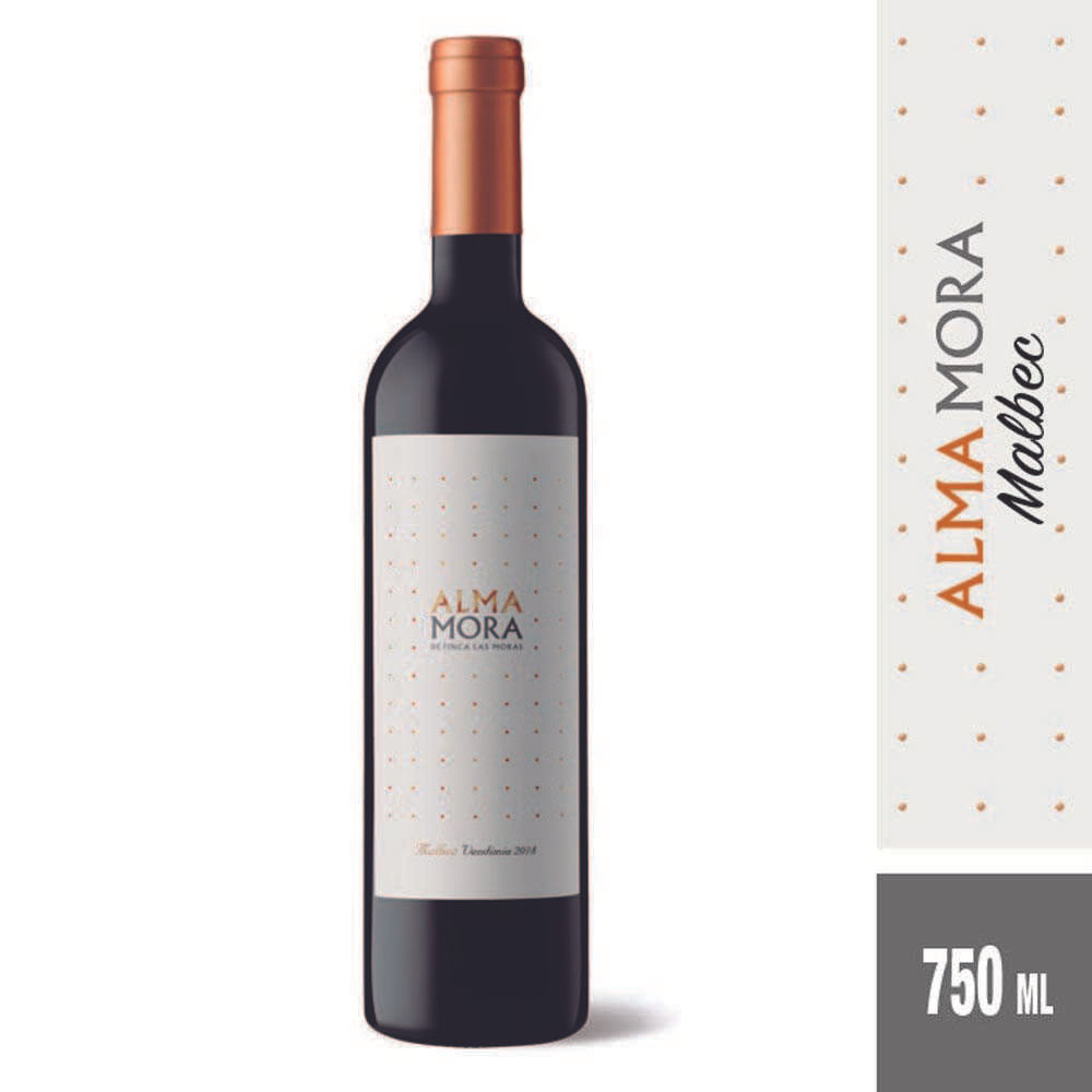 Vino Tinto Malbec 750 Cc Alma Mora