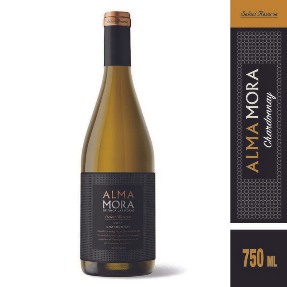 Vino Blanco Chardonnay 750 Cc Alma Mora