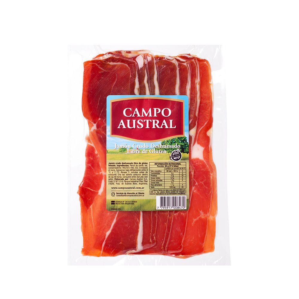 Jamon Crudo Campo Austral Tradicional Rendidor Pza 1 Kg