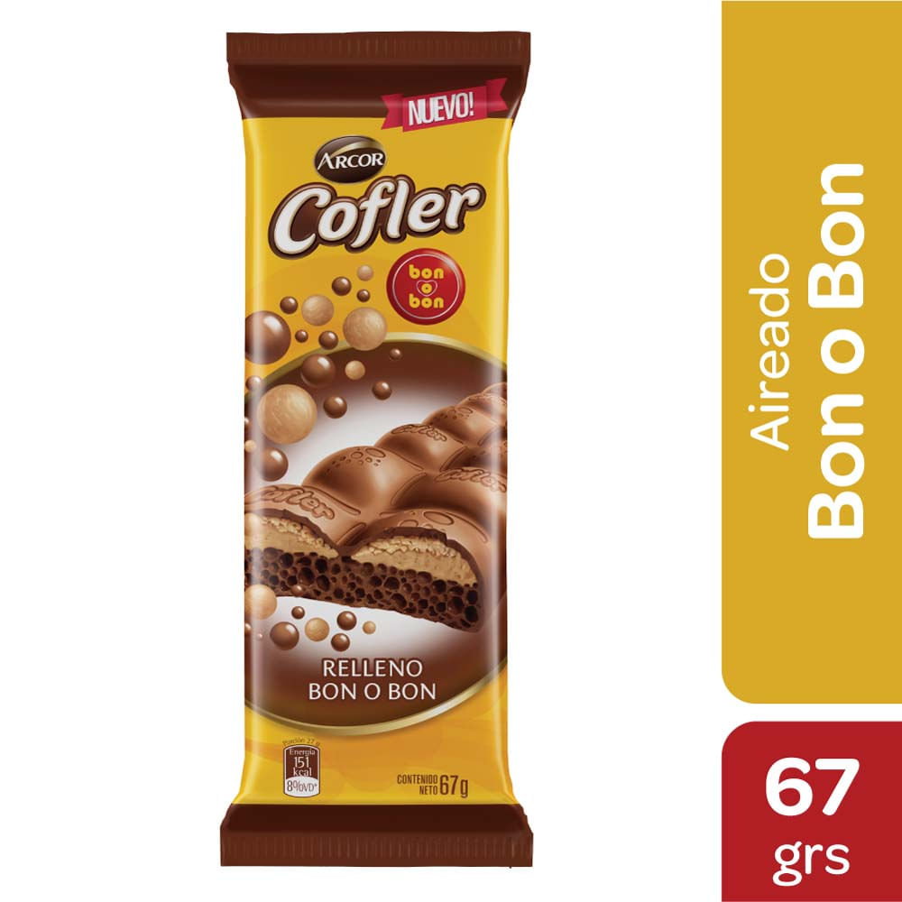 Chocolate Cofler Aireado Bon O Bon 67 Gr