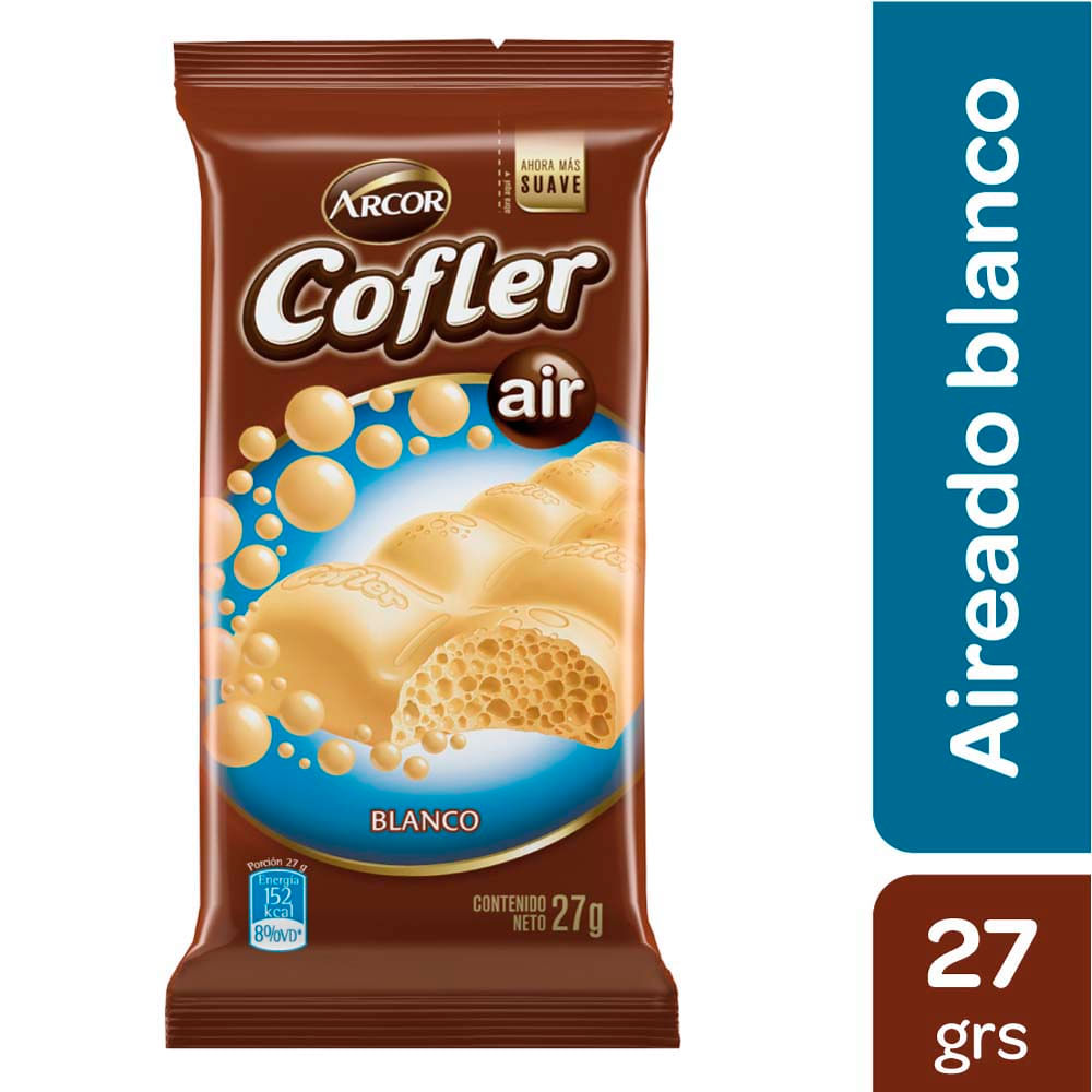 Chocolate Sabor Blanco Aireado 27 Grs Cofler