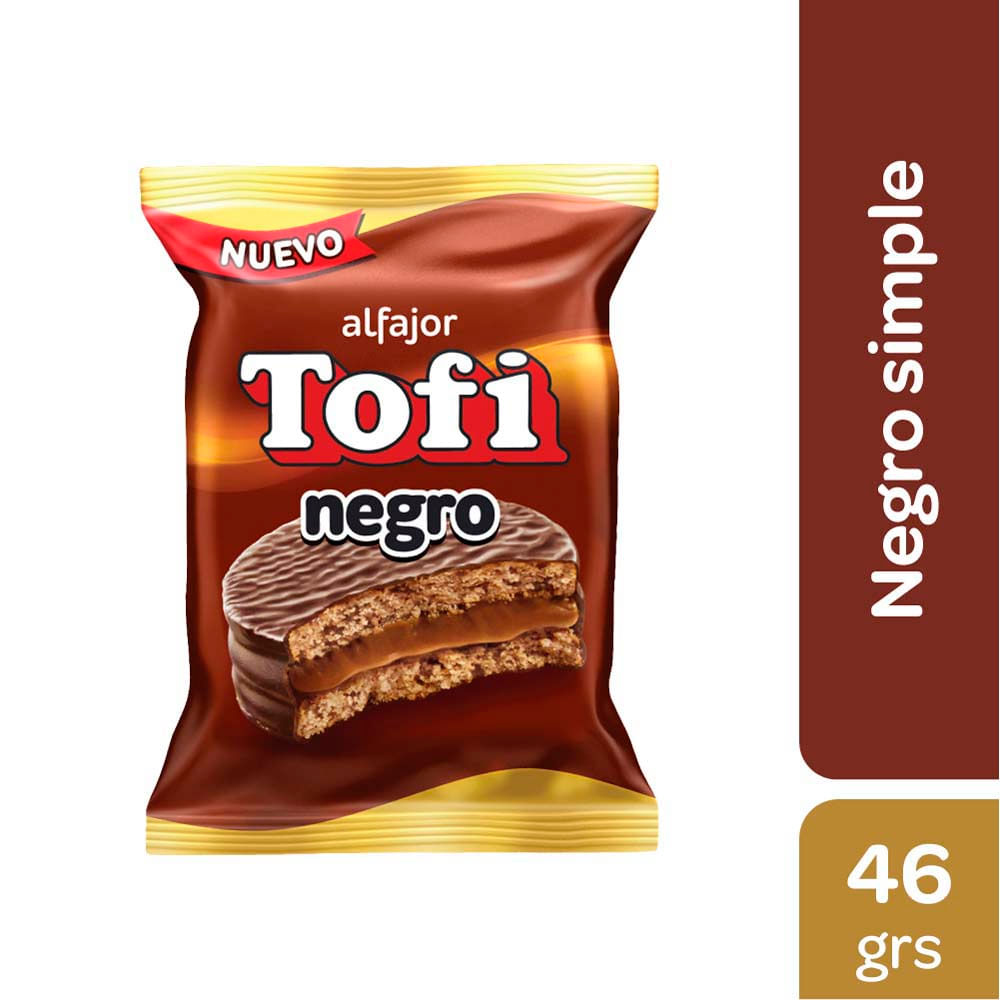 Alfajor Sabor Negro Simple 46 Grs Tofi