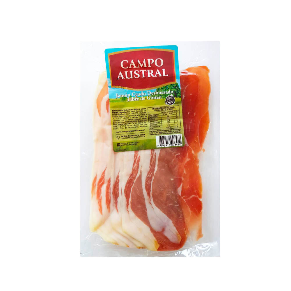 Jamon Crudo Deshuesado x 150 Grs Campo Austral