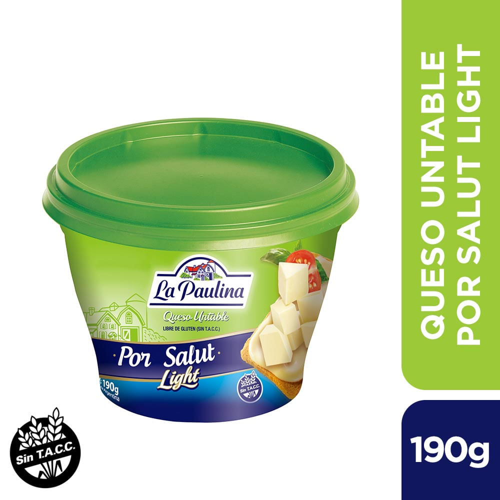 Queso Fundido Untable Por Salut Light 190 Grs La Paulina