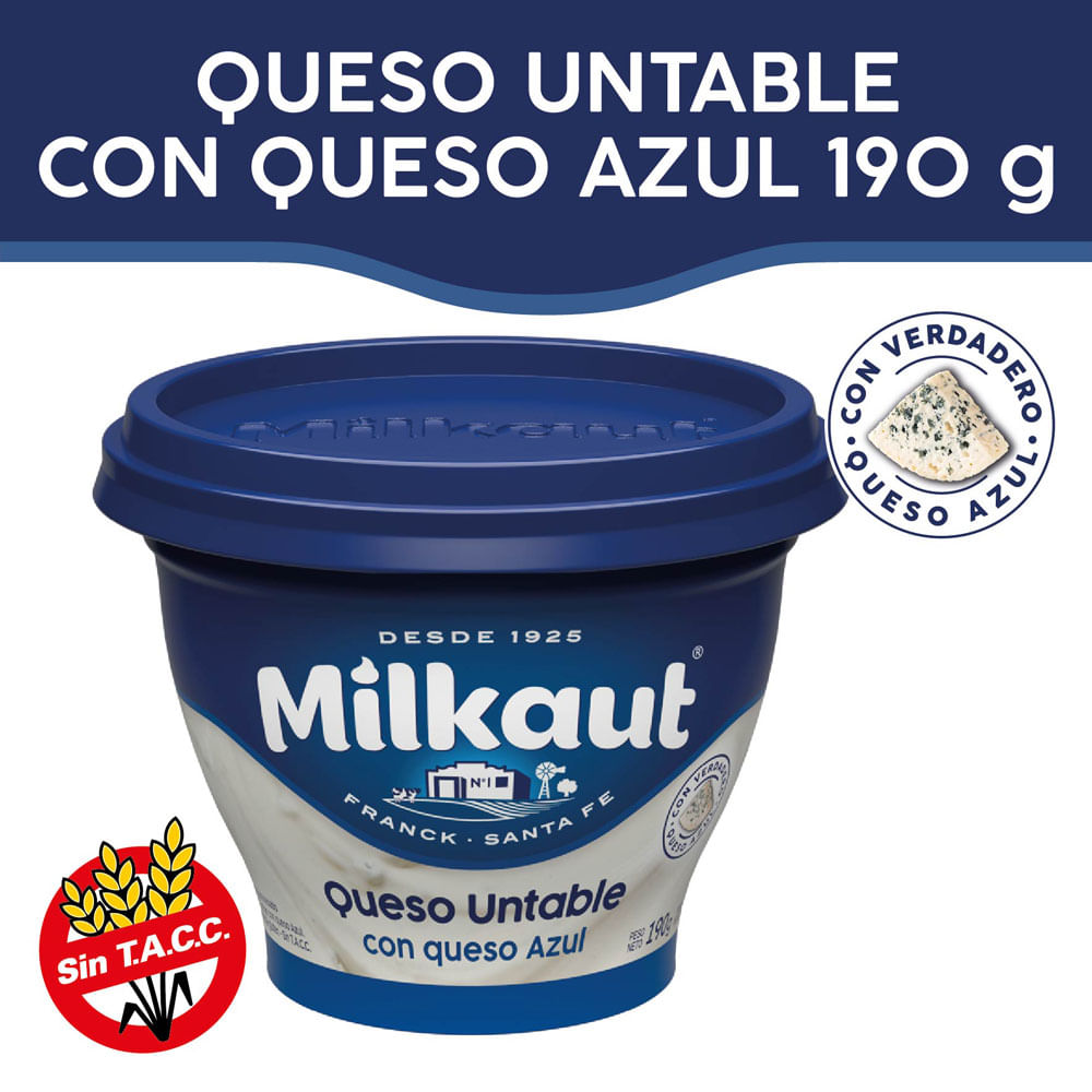 Queso Untable de Queso Azul 0.190 Kg Milkaut