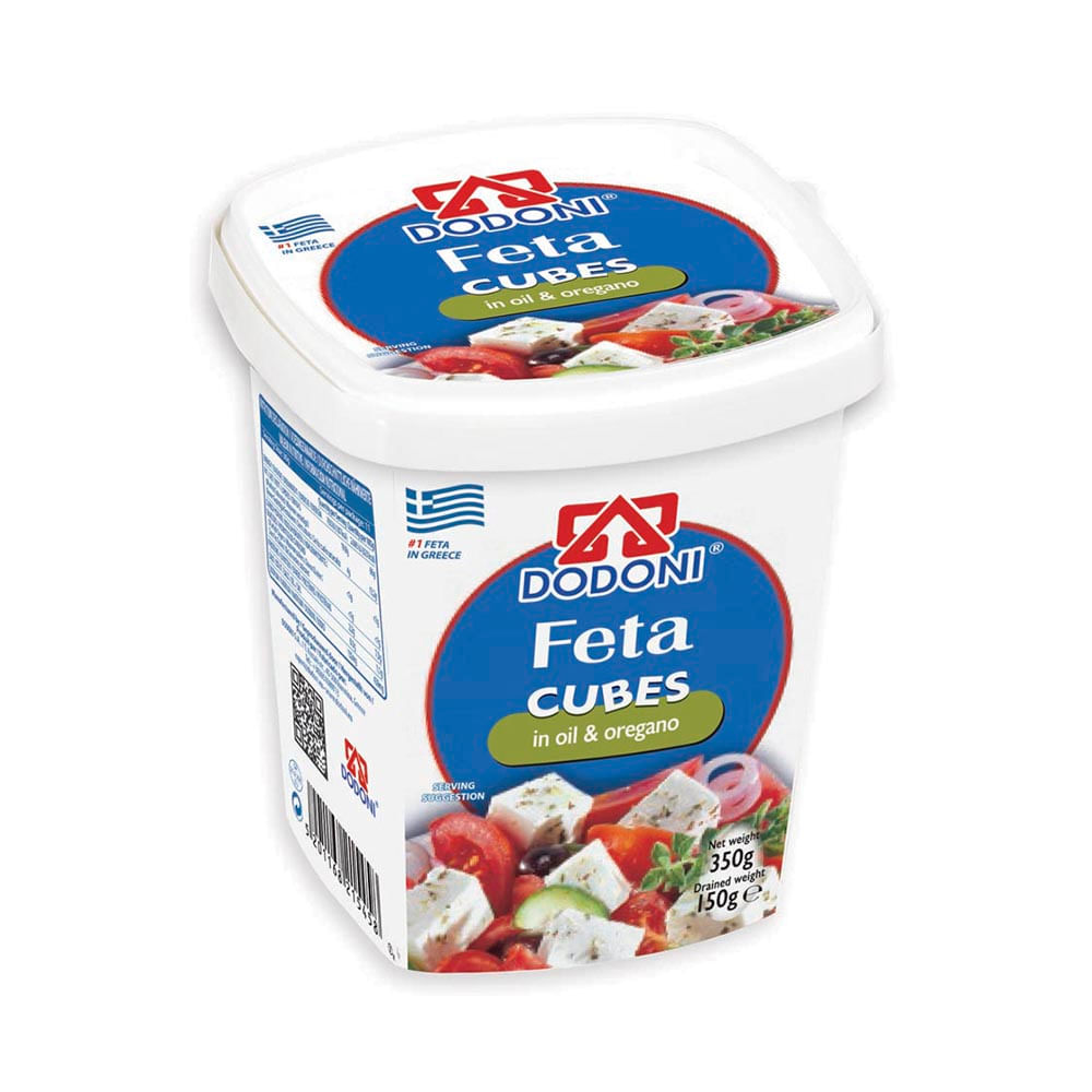Queso Feta en Cubos Sabor Orégano 150 Grs Dodoni
