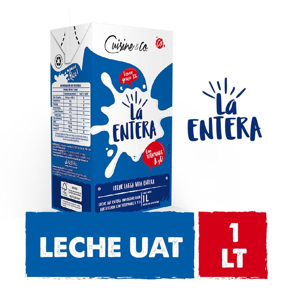 Leche Entera 1 Lts Cuisine & Co