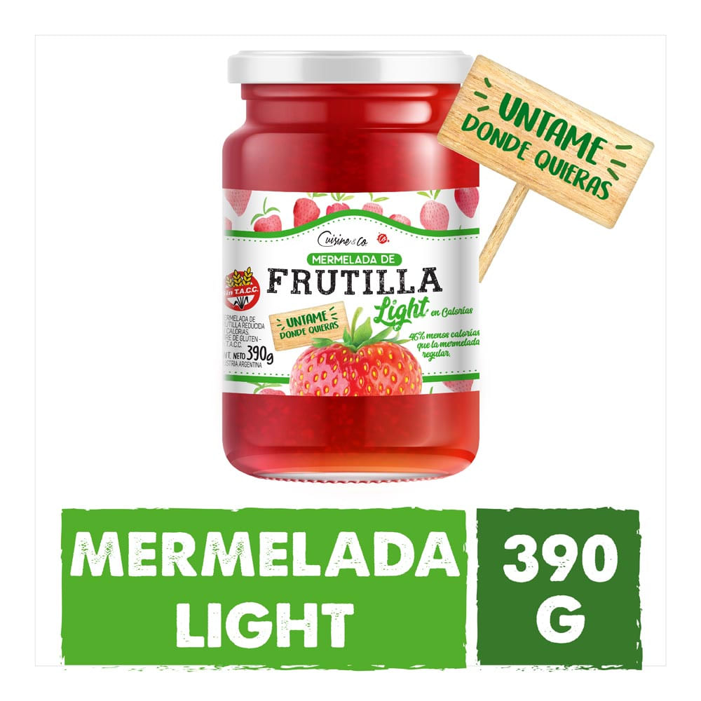 Mermelada Light Sabor Frutilla 390 Grs Cuisine y Co
