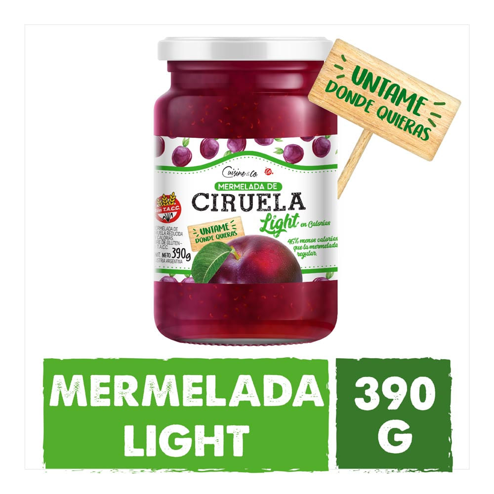 Mermelada Light Sabor Ciruela 390 Grs Cuisine & Co