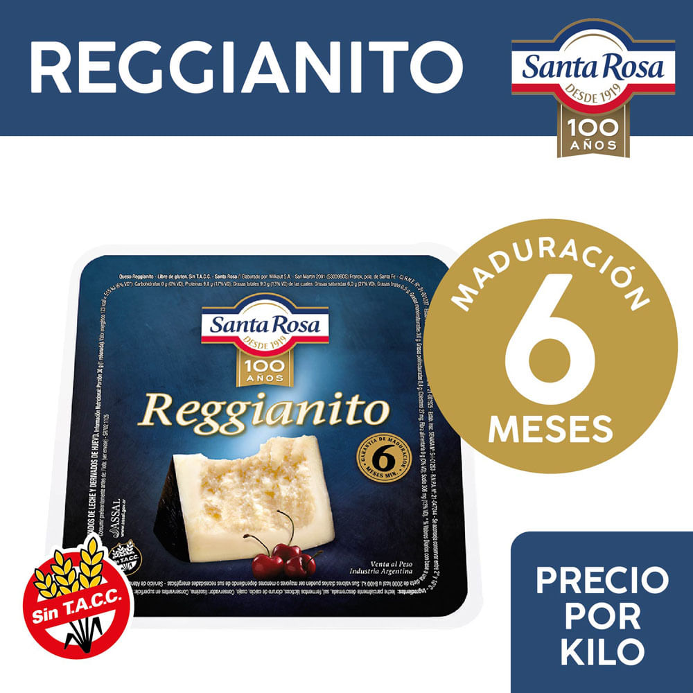 Queso Reggianito 6 Meses 1 Kg Santa Rosa
