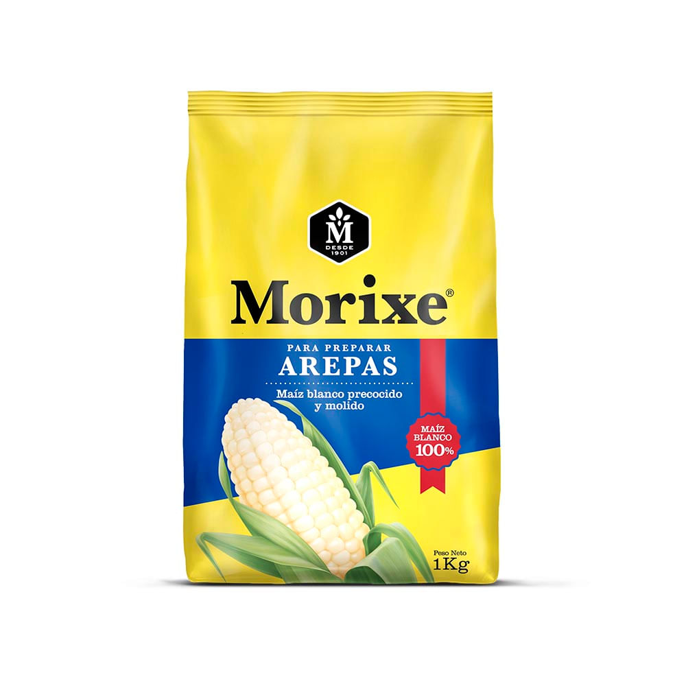 Harina de Maíz Blanco para Arepas 1 Kg Morixe