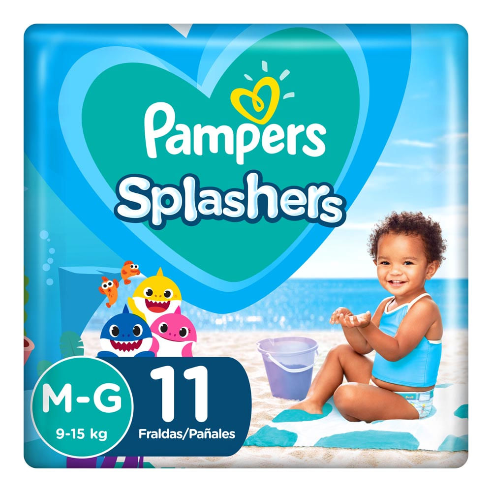 Pañales De Agua Baby Shark M-g X 11 Un Pampers