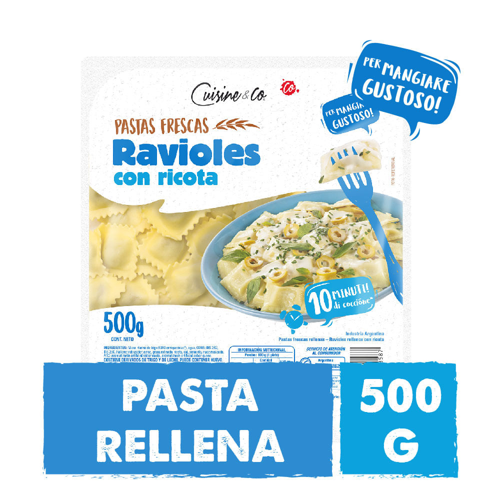 Ravioles de Ricotta 500 Grs Cuisine y Co