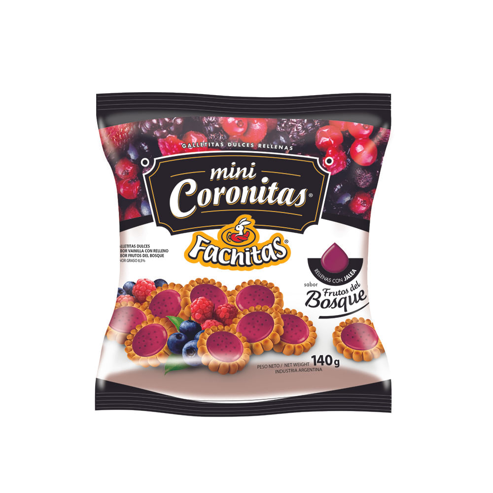 Galletitas Rellenas Sabor Frutos del Bosque 140 Grs Fachitas
