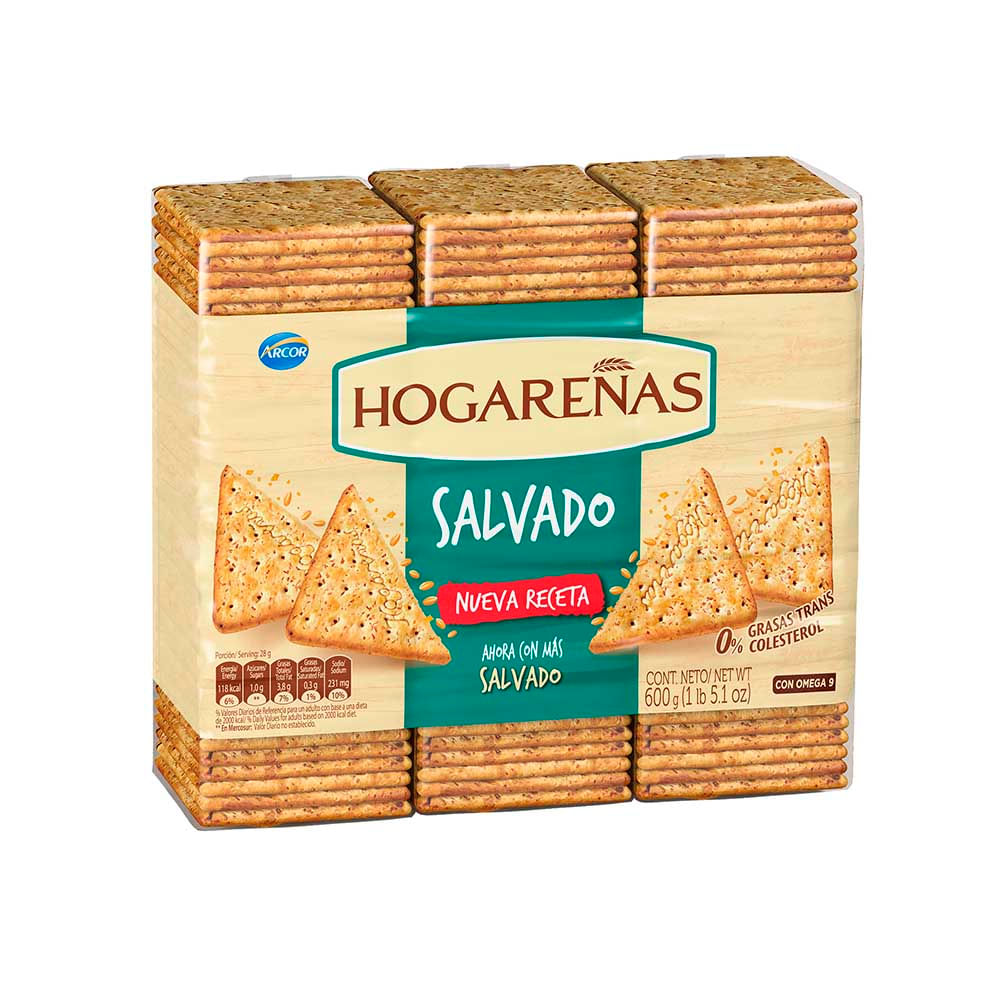 Galletas Secas Sabor Salvado 600 Grs Hogareñas