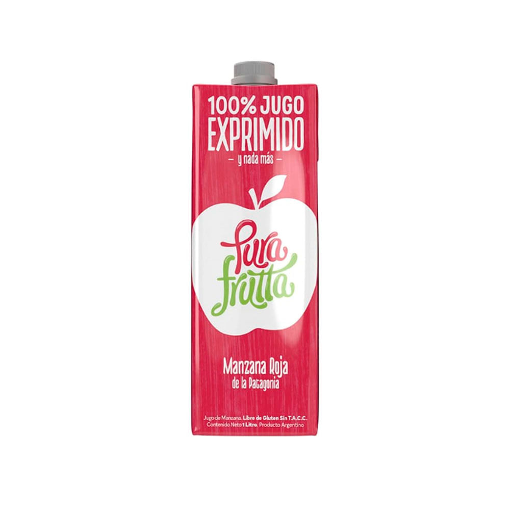 Jugo Exprimido Sabor Manzana Roja 1 Lts Pura Frutta