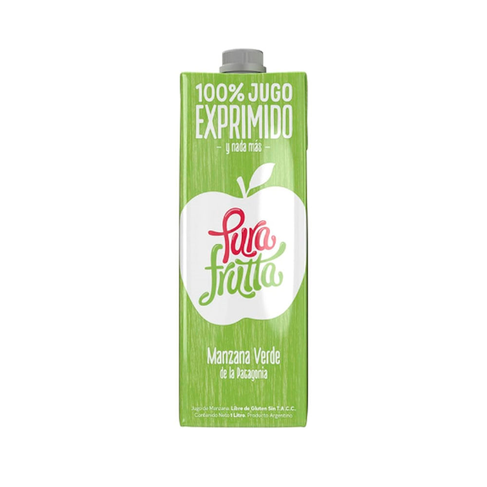 Jugo Exprimido Sabor Manzana Verde 1 Lts Pura Frutta